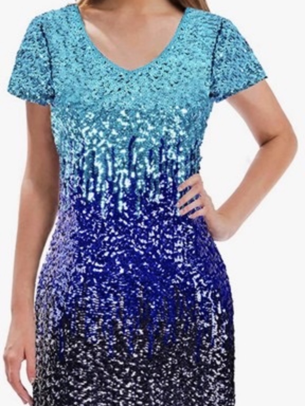 Maner short sleeve three colors, special occasion, sequence dress size XXL